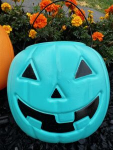 teal pumpkin on halloween